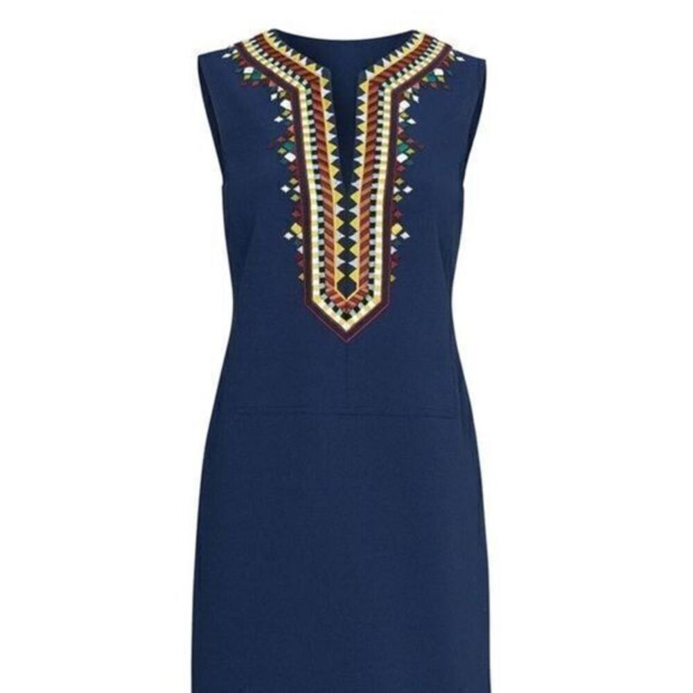 TORY BURCH Embroidered Sophia Shift Dress Size 2